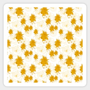 pattern with gold, yellow flowers Sticker